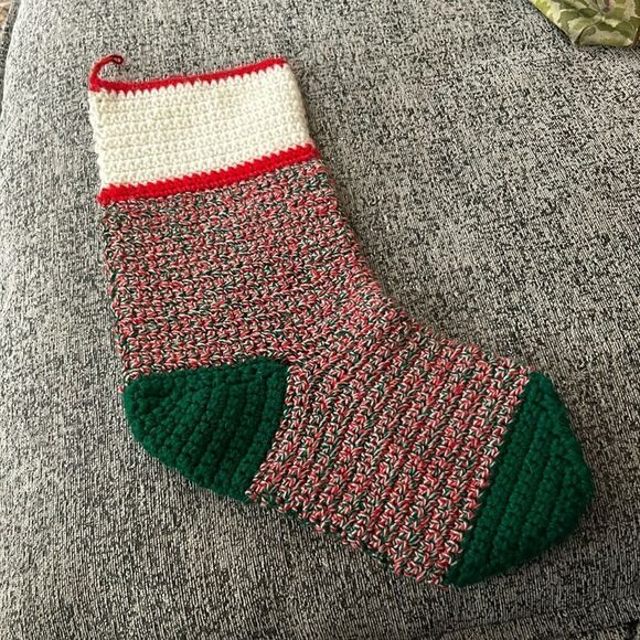 Handmade knit Christmas stocking - Picture 3 of 6